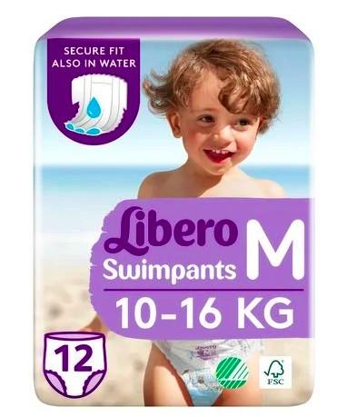 Підгузки-трусики дитячі для плавання Libero Swimpants Medium, від 10 до 16 кг, 12 шт